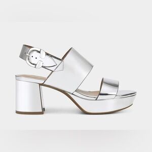 AEROSOLES Silver Platform Sandals 🪩